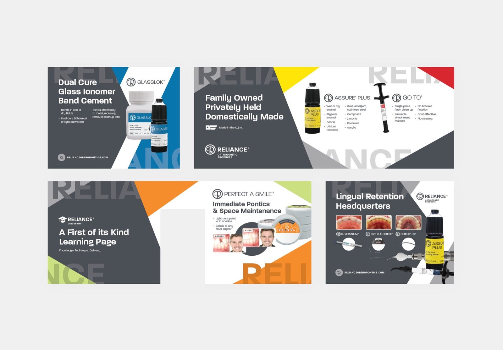 Reliance Orthodontic Products trade show and print collateral system