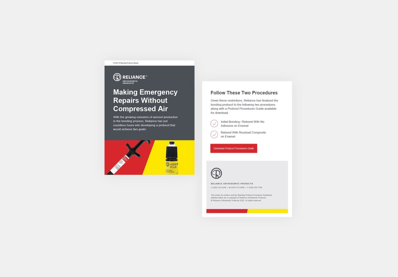 Reliance Orthodontic Products email design