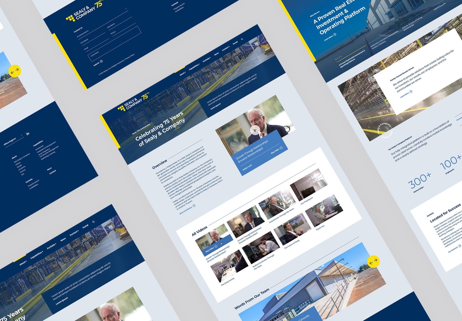 Sealy and Company website design, long-scroll view